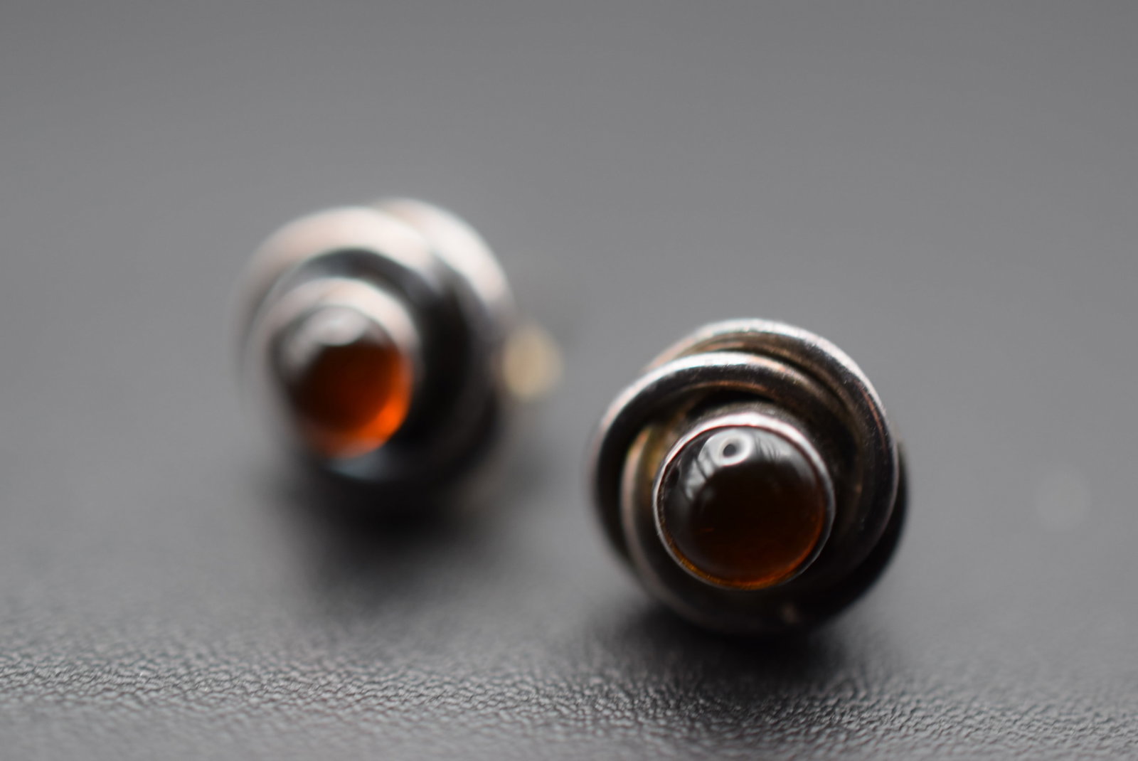 Amber Sterling Silver Vintage Pierced Earrings Lot HK 259: Amber Sterling Silver Vintage Pierced Earrings