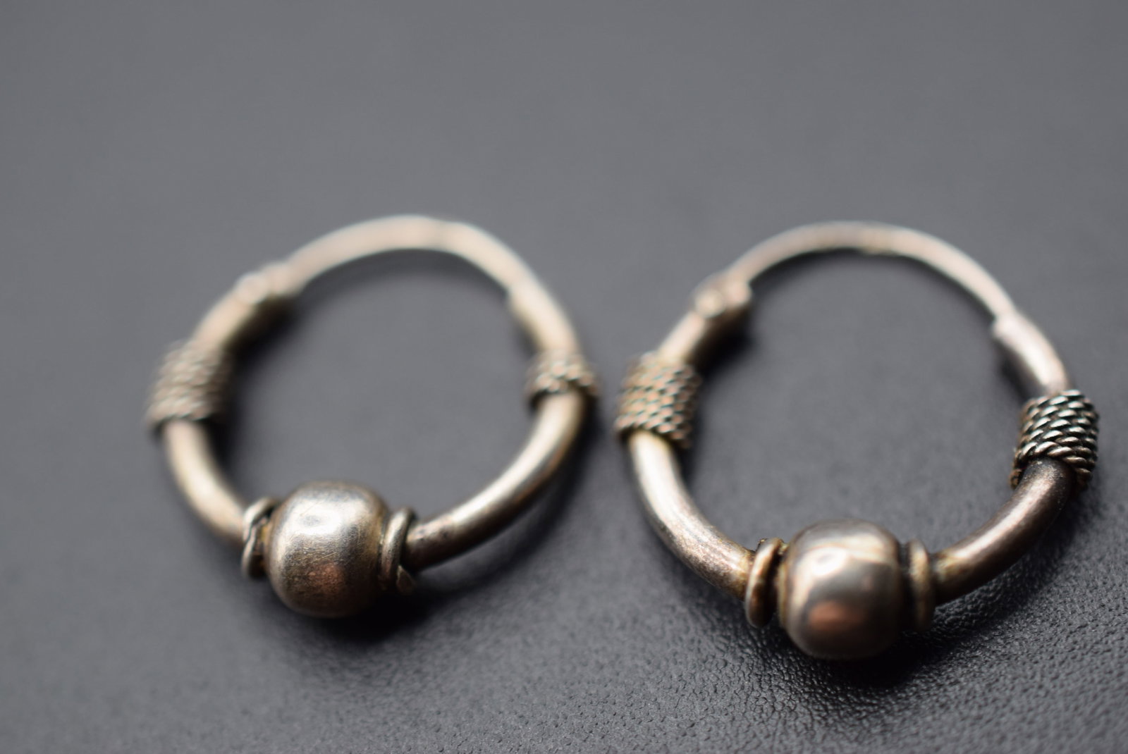 Etruscan Hoop Pierced Earrings Lot HK 267: Etruscan Hoop Pierced Earrings