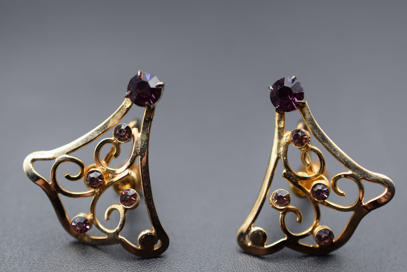 Bond Boyd Sterling Vermeil Screwback Earrings Lot HK 279: Bond Boyd Sterling Vermeil Screwback Earrings