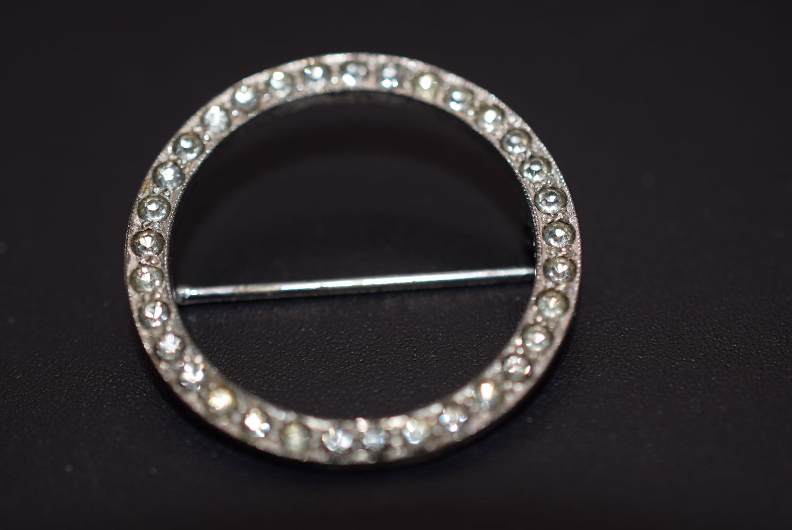 Eternity Brooch Pin Vintage Lot# BE 374: Eternity Brooch Pin measures 1 1/8" in diameter marked Sterling on the back
