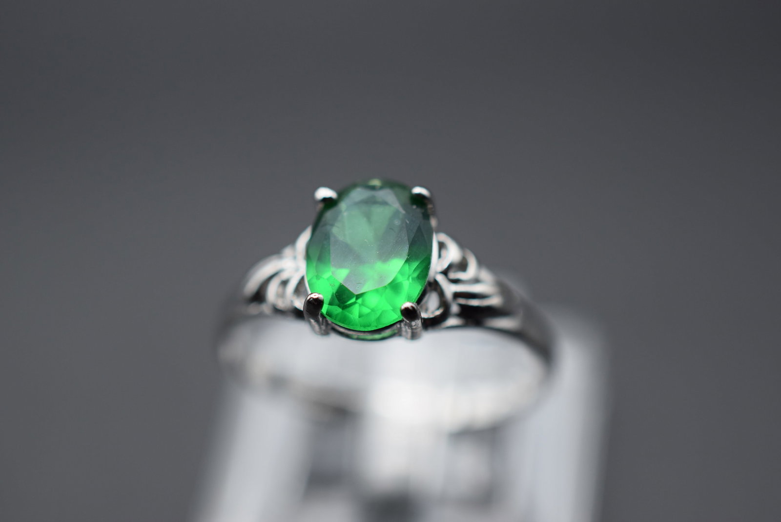 Green Ring Vintage Sterling Lot HK 405 (1 of 2)