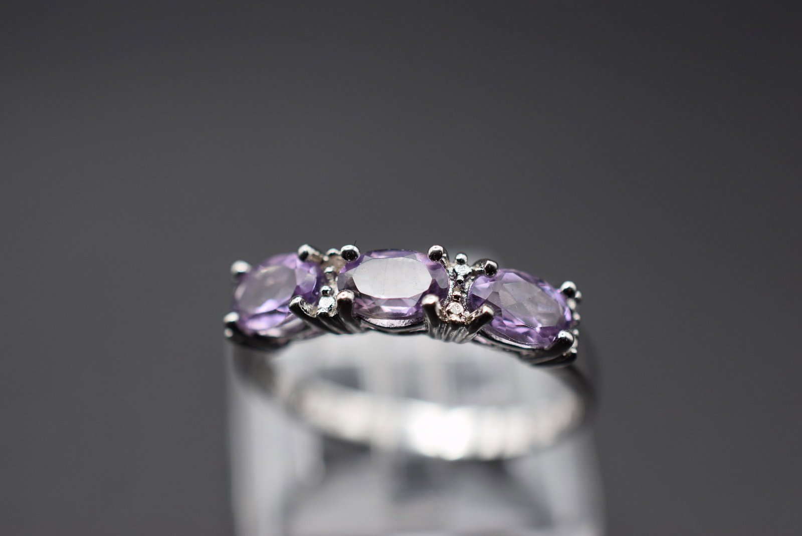 Tanzanite CZ Ring Vintage Sterling Size 5.75 Lot HK 415 (1 of 2)