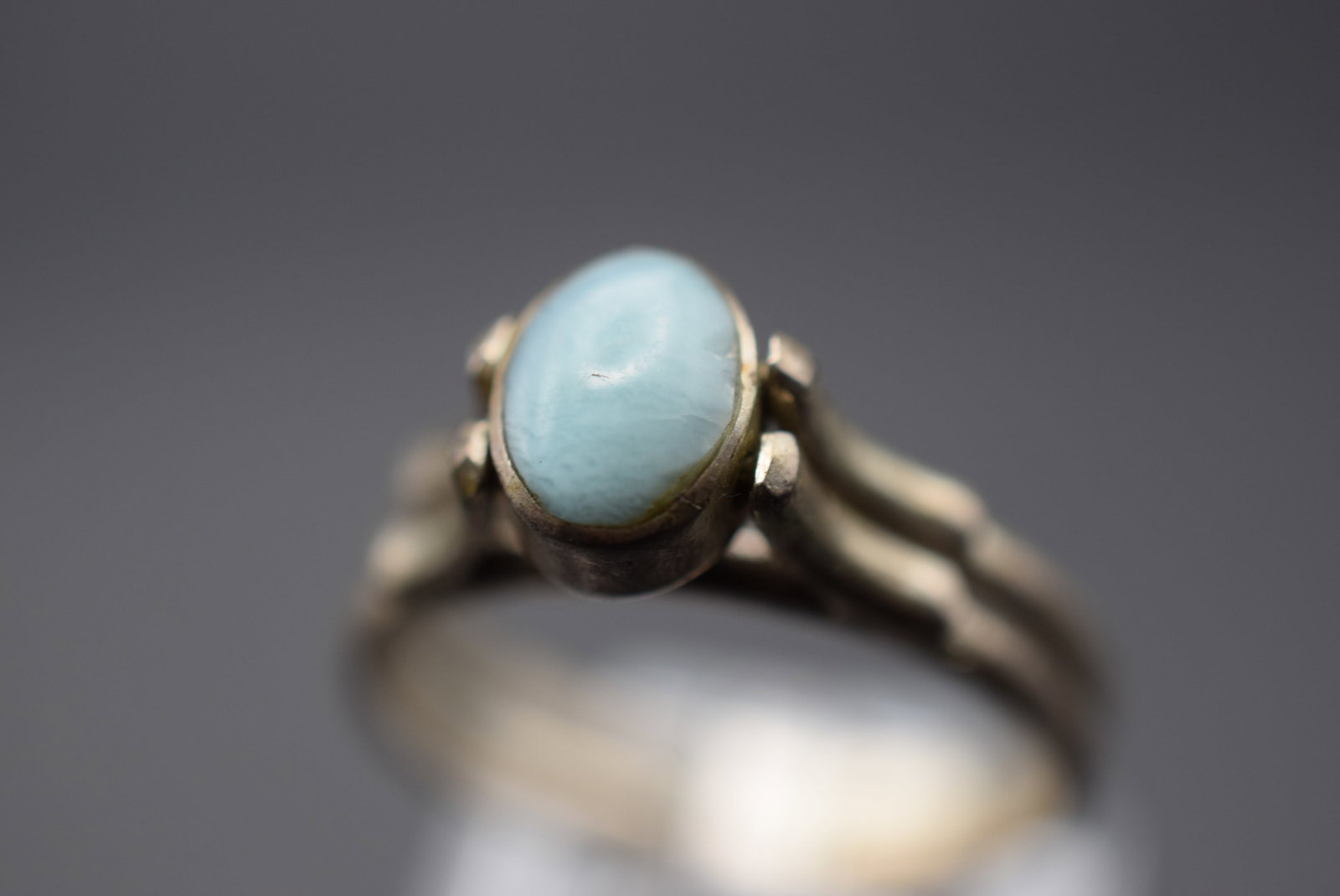 Flip Ring Larimar Onyx Vintage Sterling Size 9.25 Lot HK 429: Flip Ring Larimar Onyx Vintage Sterling Size 9.25