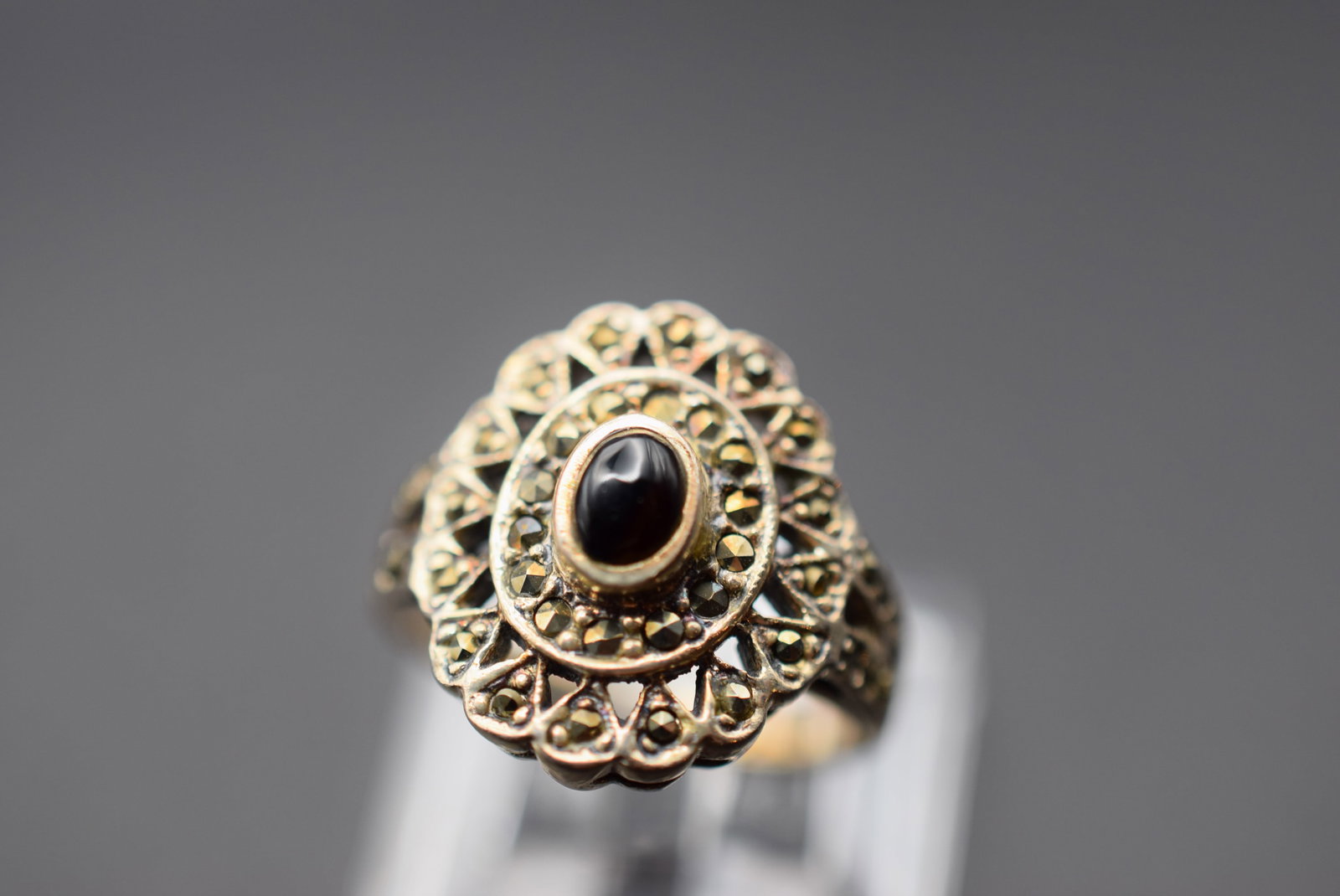 Marcasite Ring Vintage Sterling Size 5.75 Lot HK 462 (1 of 2)