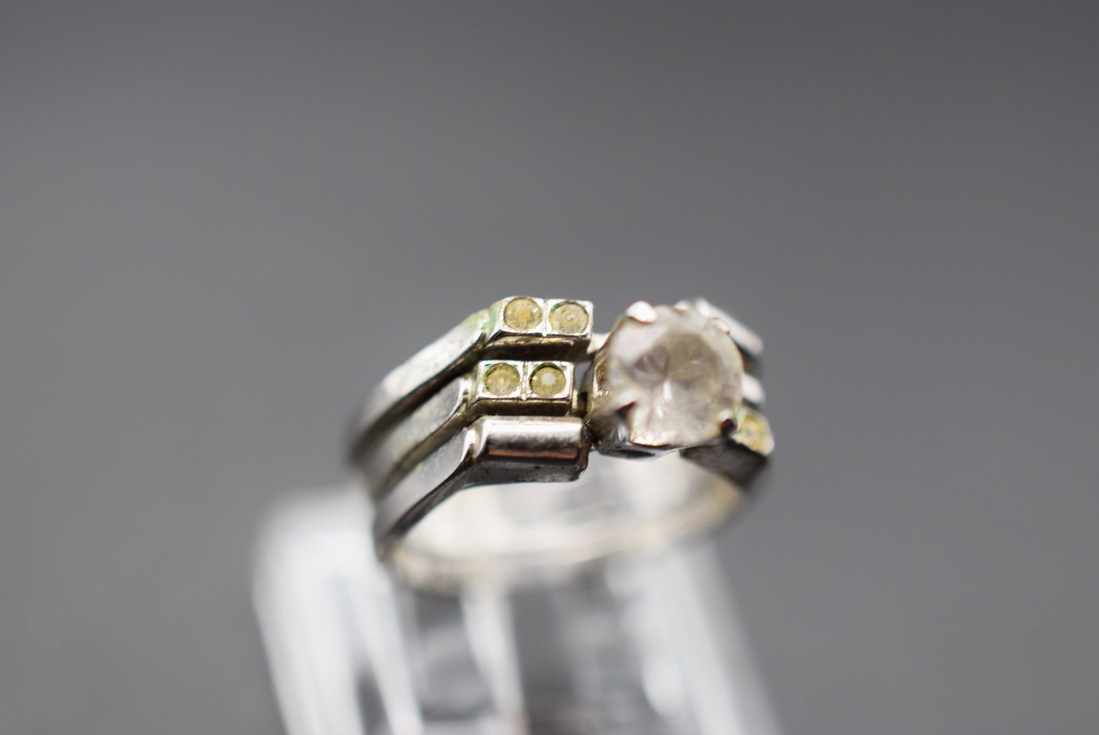 Ring Vintage Sterling Wedding 3 pieces size 4.5 Lot HK 464: Ring Vintage Sterling Wedding 3 pieces size 4.5