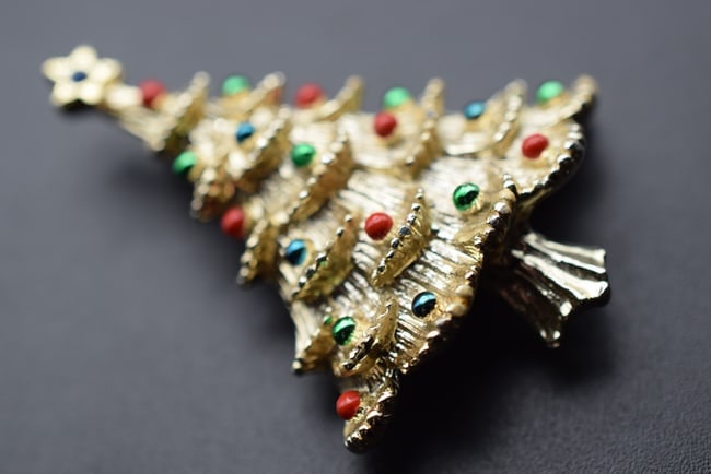 Gerrys Enamel Christmas Tree Brooch Pin Vintage 1950's Lot EH 465 (1 of 2)