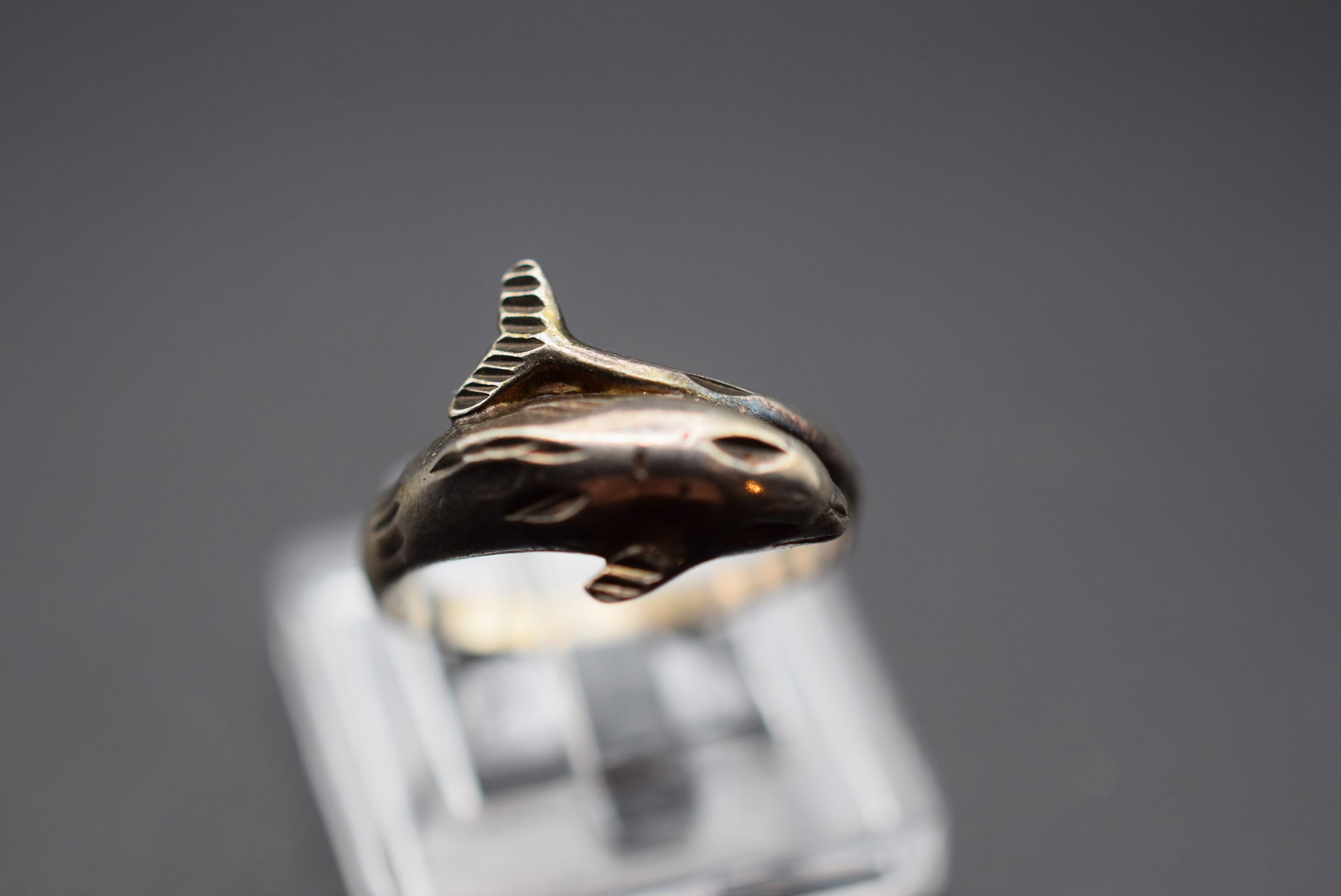 Dolphin Ring Vintage Sterling Size 5.75 Lot HK 488: Dolphin Ring Vintage Sterling Size 5.75