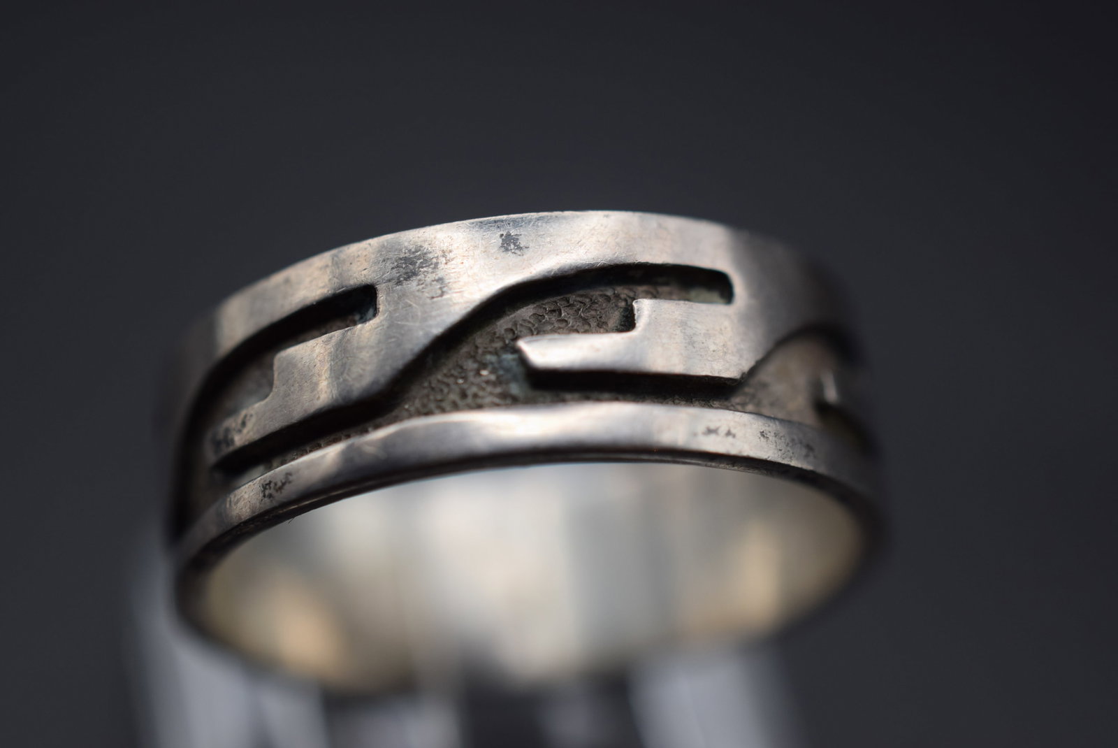 Cutout Story Ring Vintage Sterling Size 10.25 Lot HK 501: Cutout Story Ring Vintage Sterling Size 10.25