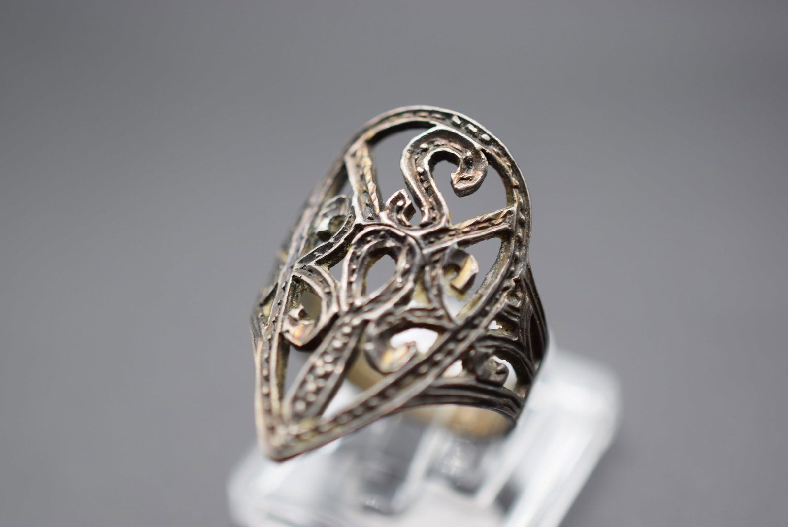 Marcasite Ring Vintage Sterling Size 7.25 Lot HK 506 (1 of 2)