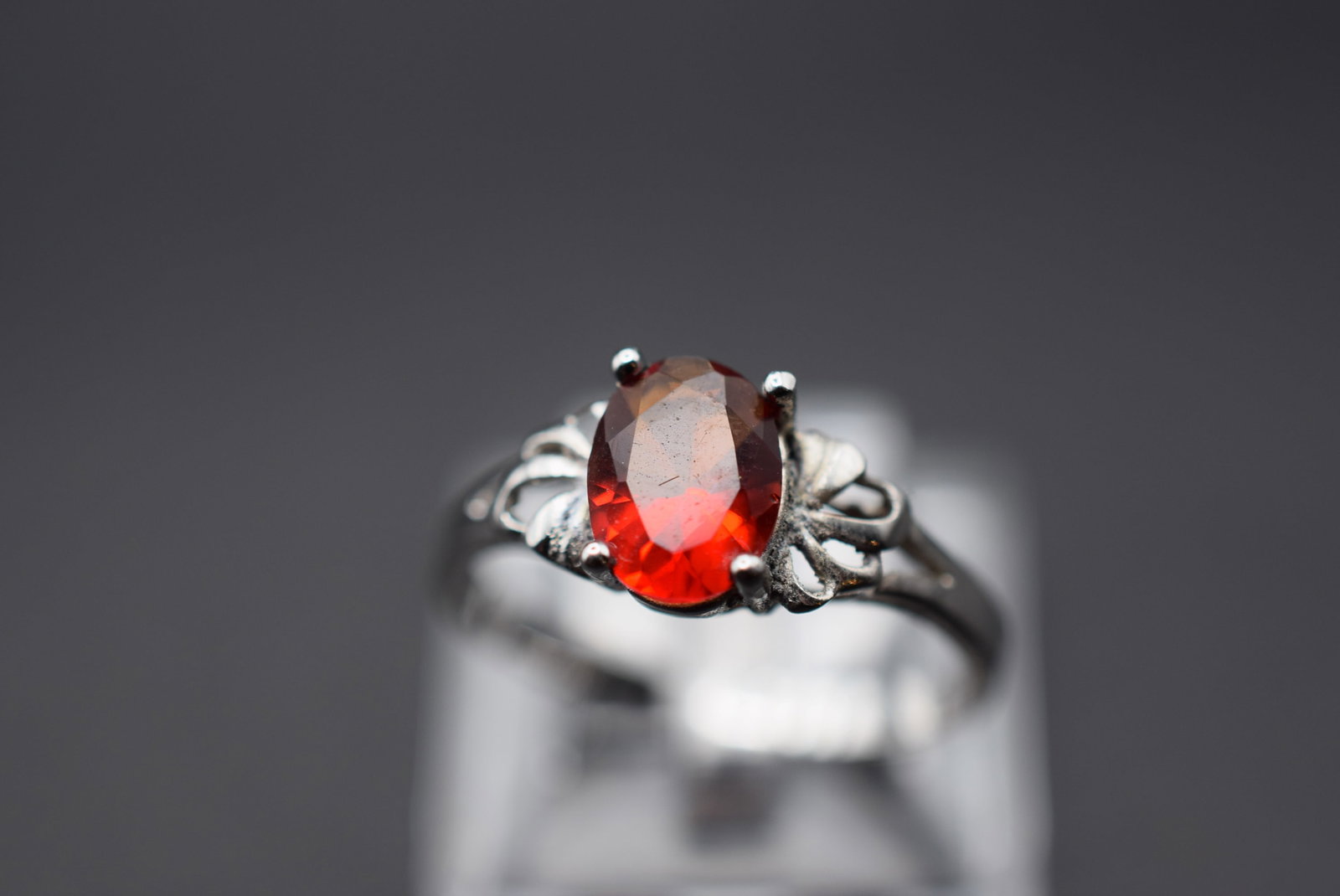 Red Ring Vintage Sterling Size 6.5 Lot HK 517: Red Ring Vintage Sterling Size 6.5