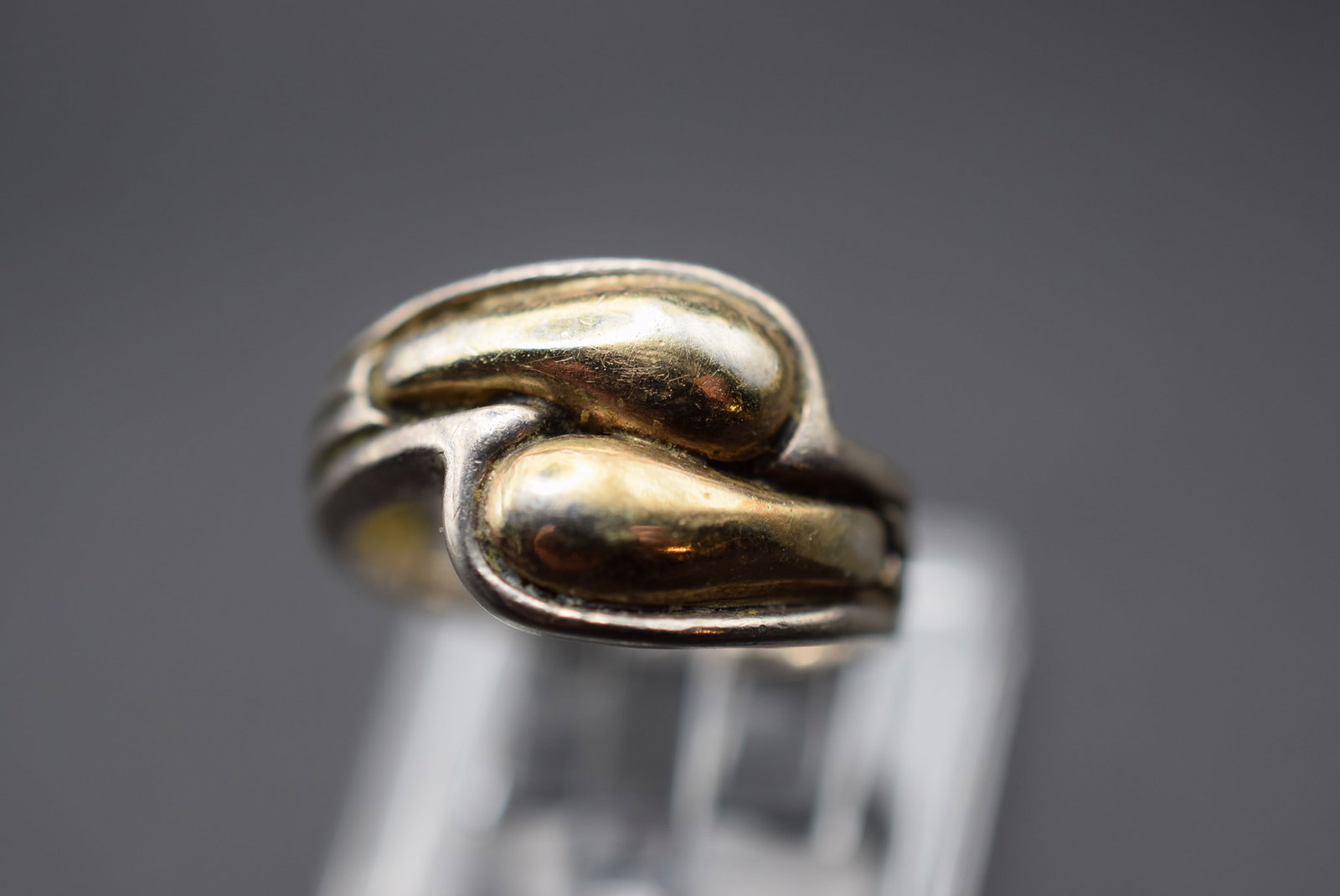Ring Two Tone Vintage Sterling Size 5.5 Lot HK 519: Ring Two Tone Vintage Sterling Size 5.5