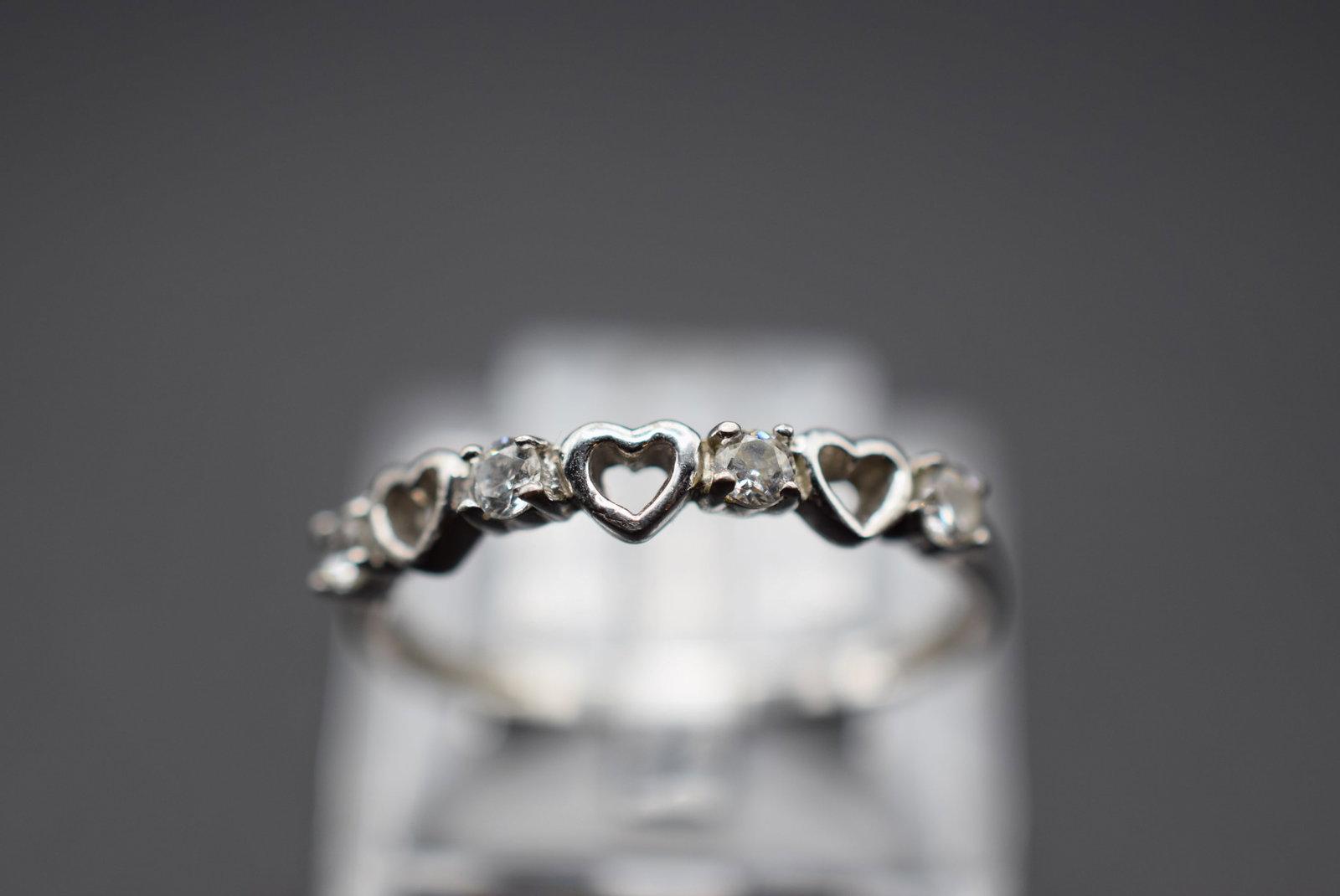 Hearts Delicate Beauty Ring Vintage Sterling Size 6.5 Lot HK 536: Hearts Delicate Beauty Ring Vintage Sterling Size 6.5
