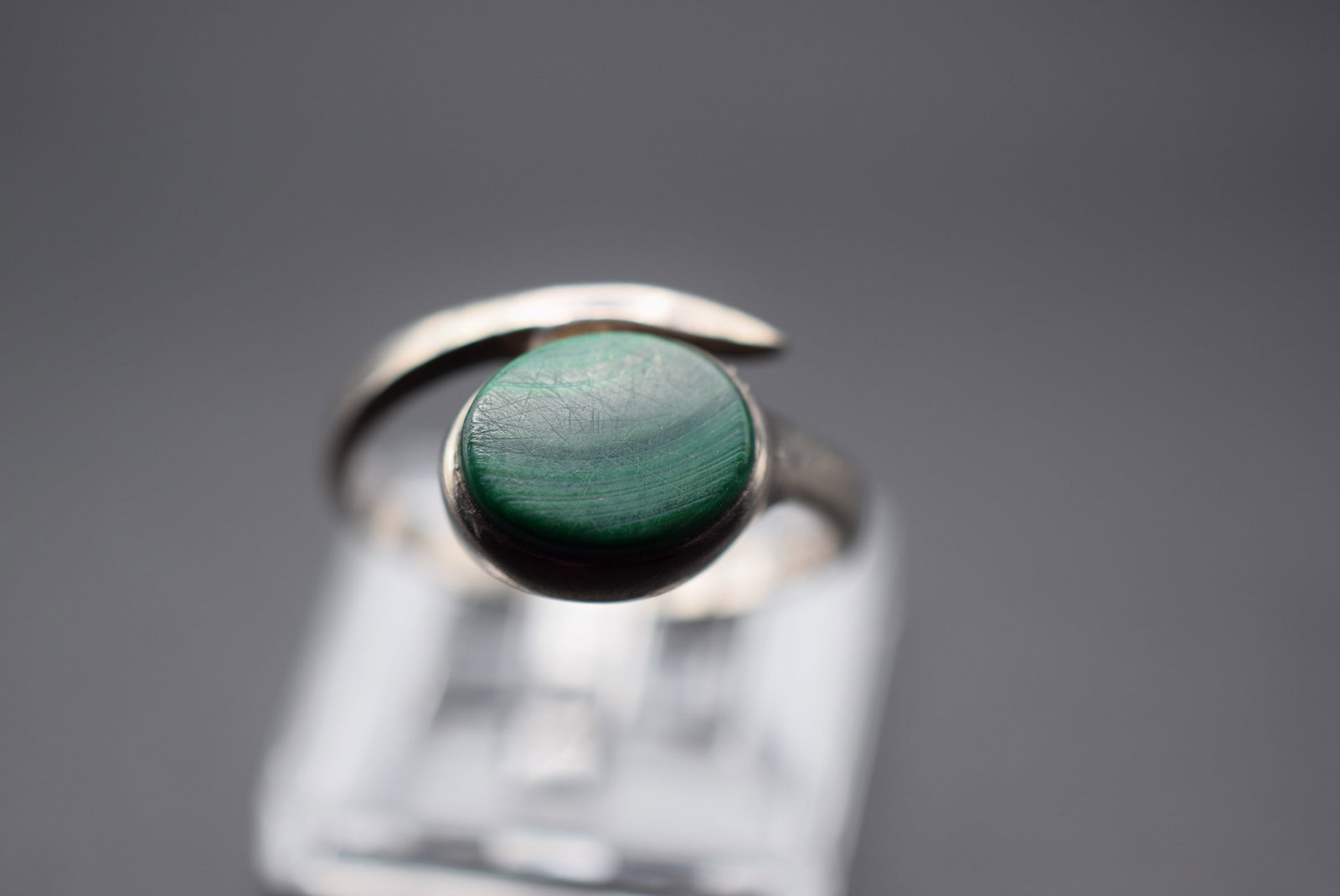 Malachite Ring Vintage Sterling Size 6 Lot HK 541 (1 of 2)