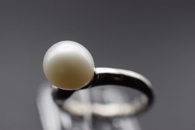 Morellato Pearl Crystal CZ Stainless Steel Ring Size 7.75 Lot EH 552 (1 of 3)