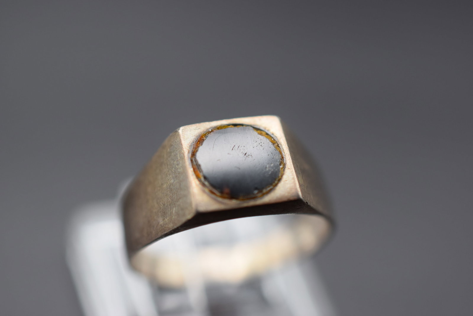 Onyx Ring Vintage Sterling Size 7.25 Lot HK 556 (1 of 2)