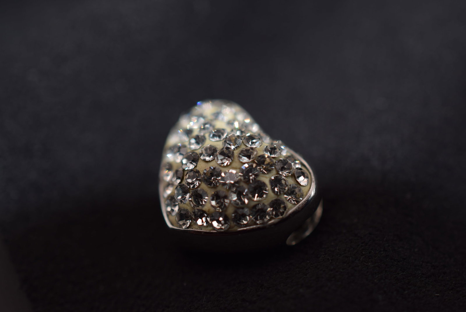 Heart Sterling CZ Pendant Vintage Lot HK 639: Heart Sterling CZ Pendant Vintage