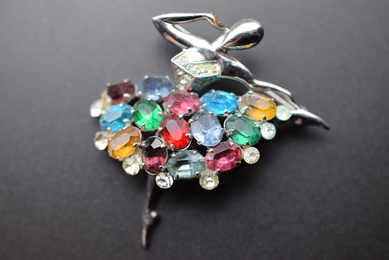 Boucher Phegan Cap Old Ultra Rare Ballerina Brooch Pin WOW Lot EH 641: Boucher Phegan Cap Old Ultra Rare Ballerina Brooch Pin WOW simply amazing for the true collector has some coudy stones meausures 2" x 2" Signed