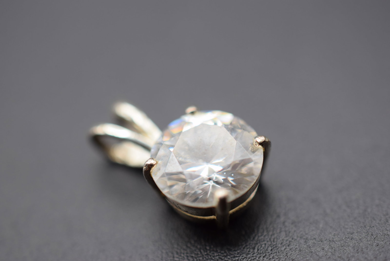 CZ Delicate Drop Pendant Vintage Lot HK 651: CZ Delicate Drop Pendant Vintage