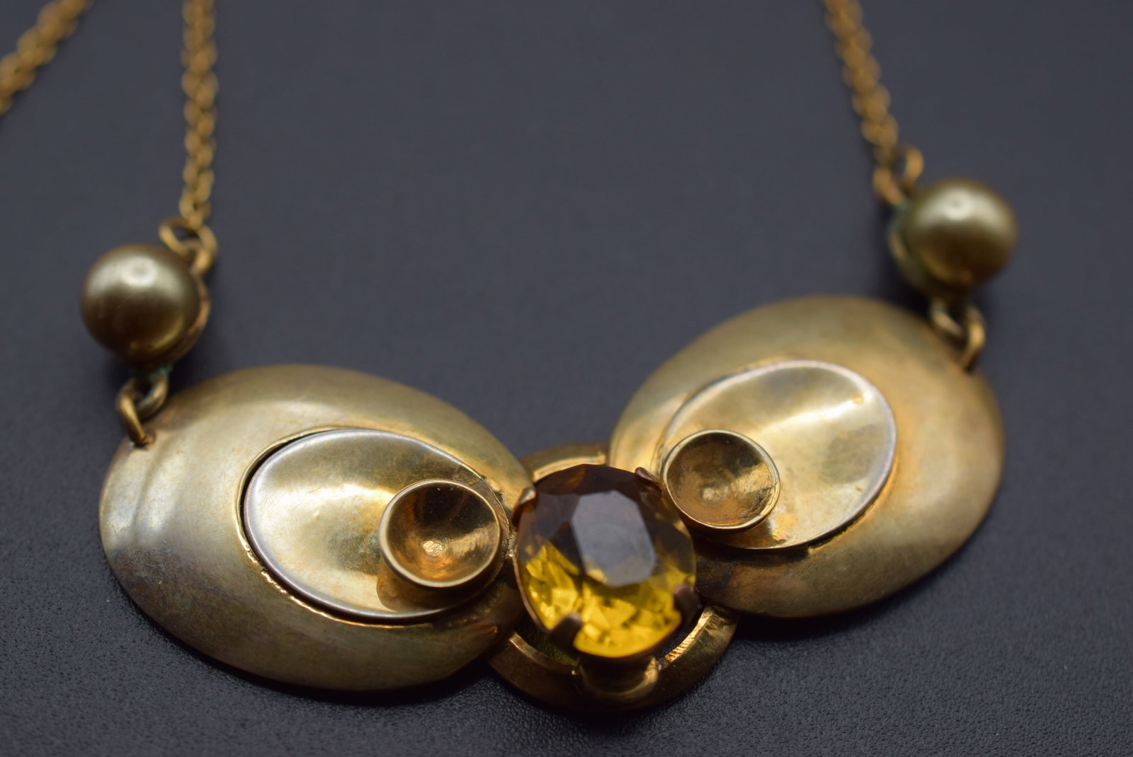 Sterling Silver Vermeil Old 1940's Necklace Vintage 13.74 grams Lot HK 679: Sterling Silver Vermeil Old 1940's Necklace Vintage 13.74 grams