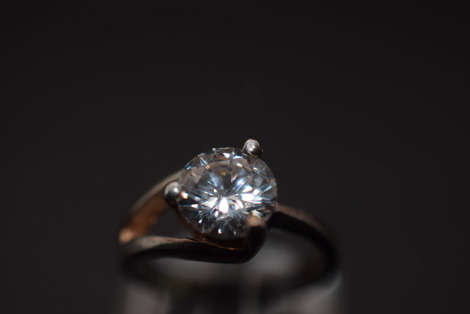 CZ Solitaire Sterling Silver 925 Vintage Ring Size 5.5 Lot EH 734 (1 of 3)