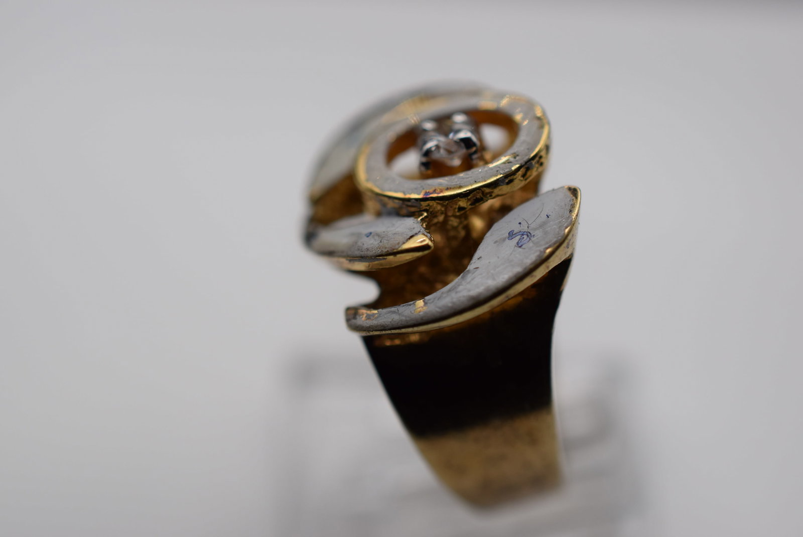 Enamel 1970's Ring Vintage Sterling Lot HK 800: Enamel 1970's Ring Vintage Sterling Signed STER