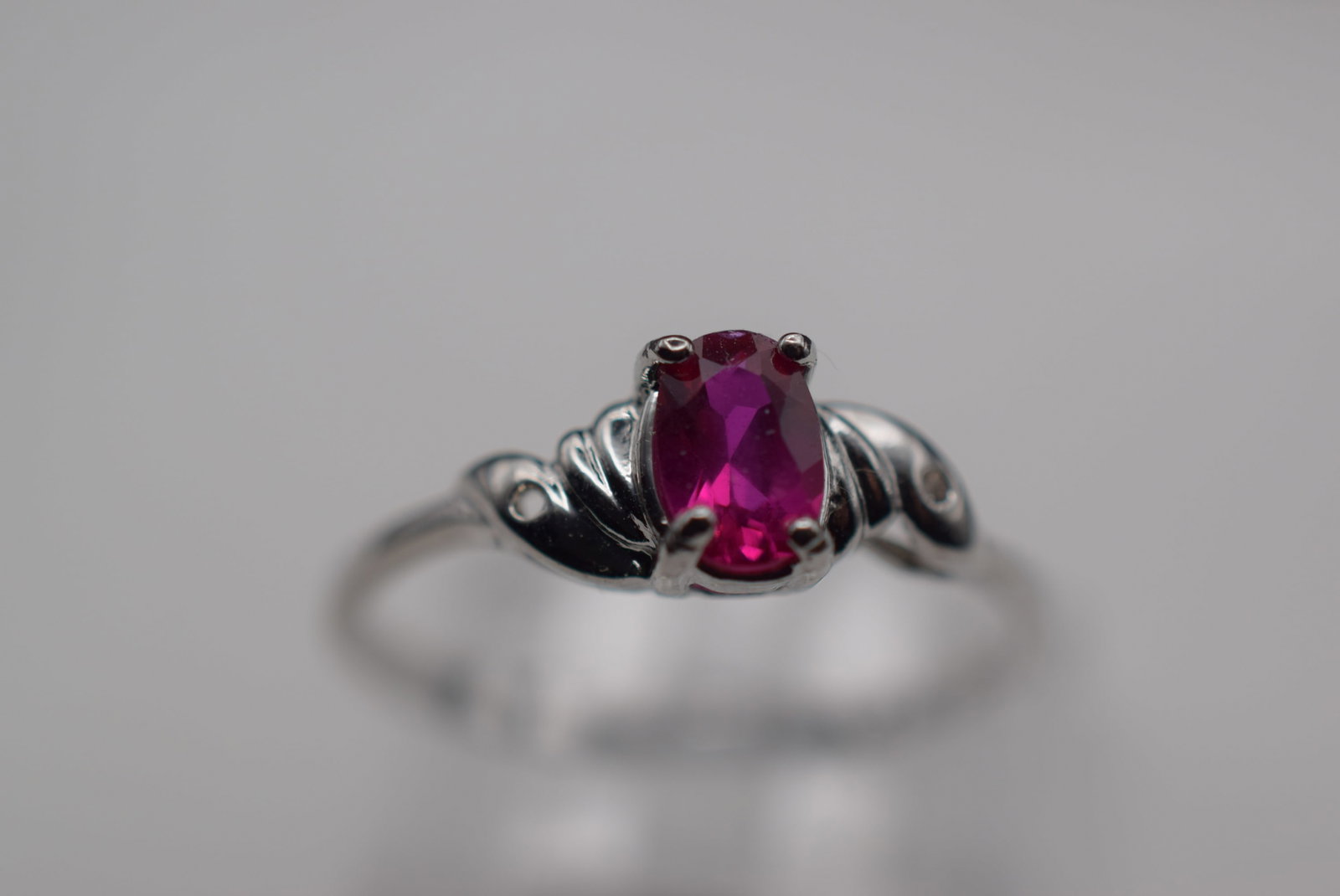 Fuchsia Ring Vintage Sterling Lot HK 814: Fuchsia Ring Vintage Sterling