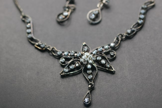 Star Rhinestone Necklace Earrings Set Vintage Lot 842 (1 of 2)
