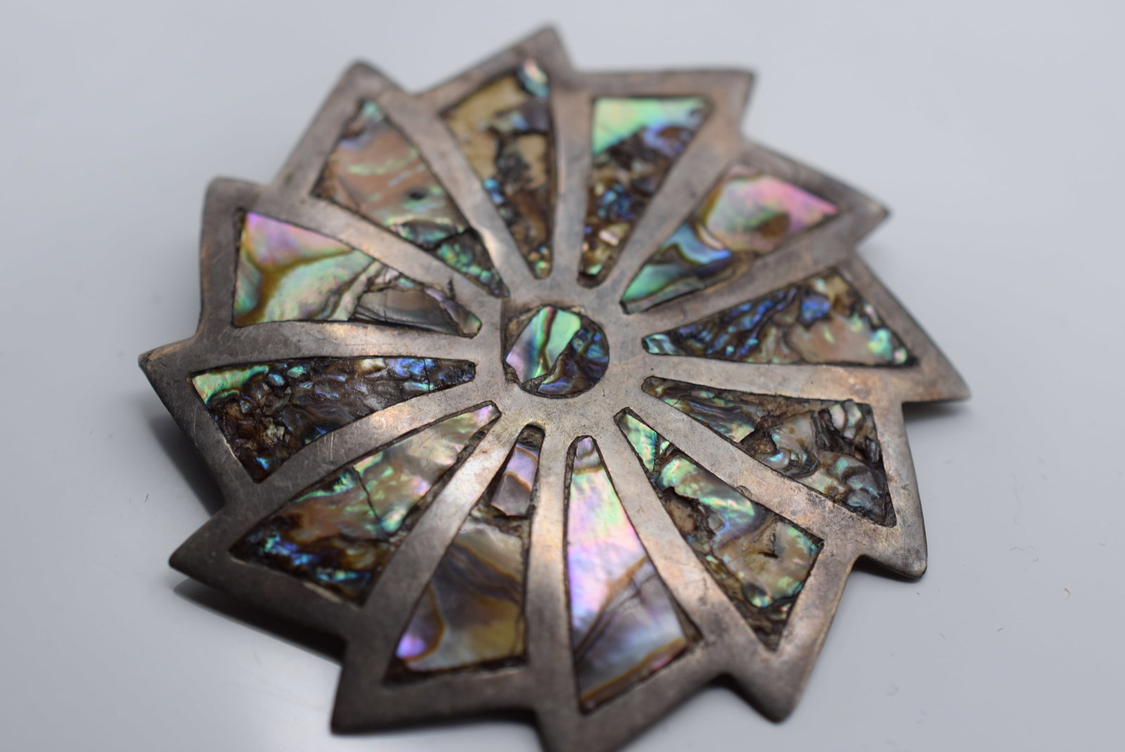 Pinwheel Huge Abalone Sterling Brooch Pin Vintage Lot HK 893 (1 of 3)