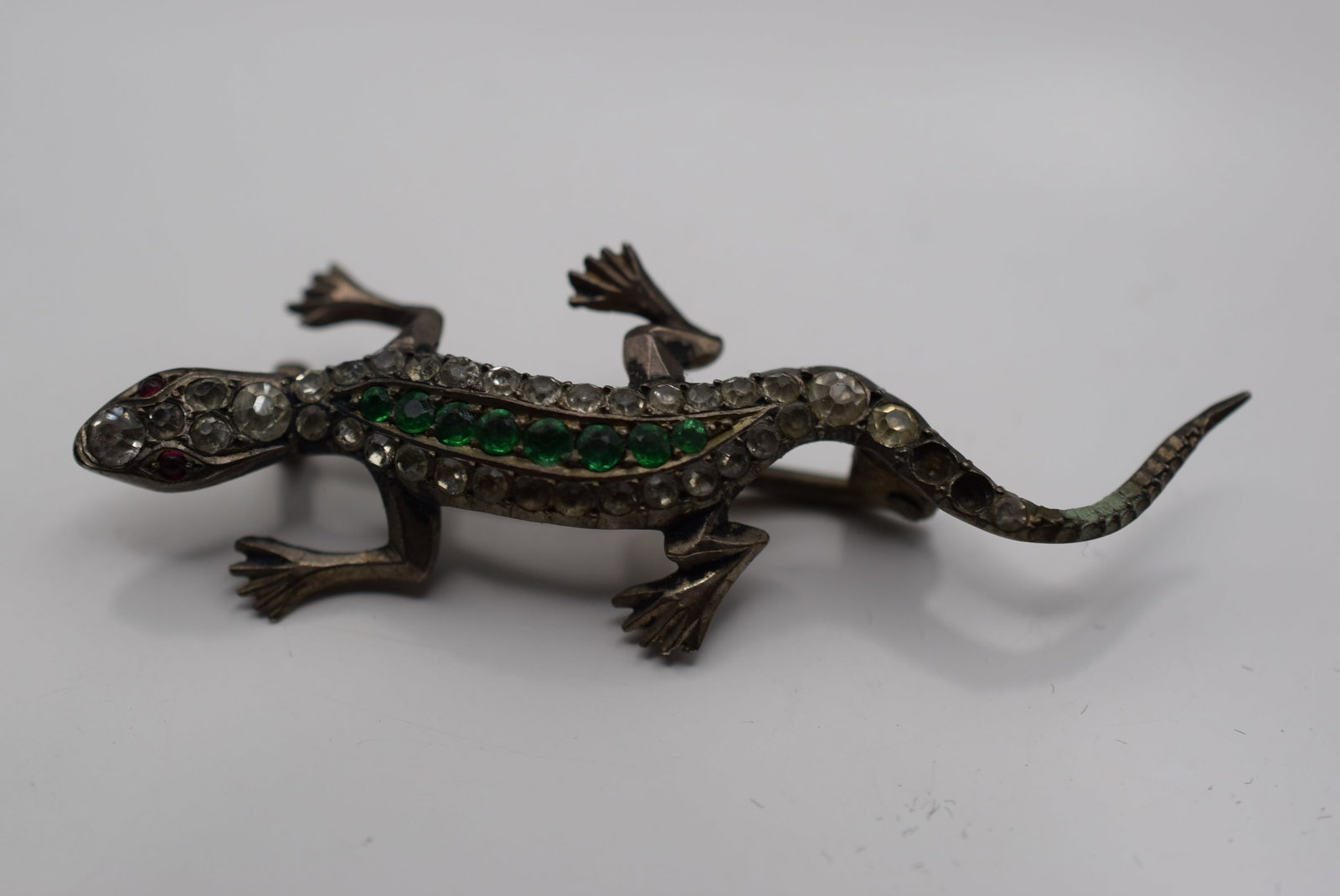Rhinestone Lizard Ghecco Brooch Vintage Lot HK 909 (1 of 2)