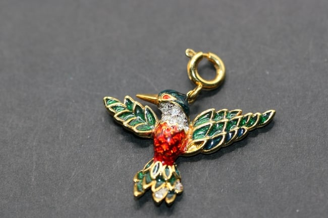 Nolan Miller Enamel Humming Bird Charm Pendant Lot 942 (1 of 2)