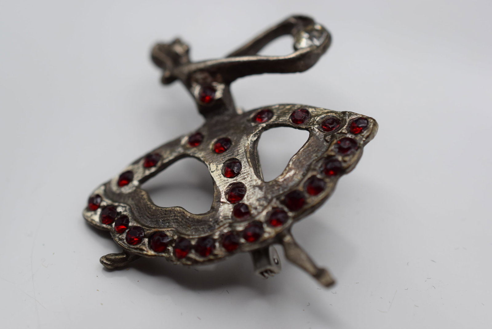 Red Red Red Rhinestone Ballerina Brooch Pin 1940's Vintage Lot HK 990 (1 of 3)
