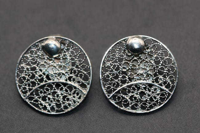 Filigree Sterling Silver 835 Clip Vintage Earrings Lot 1024 (1 of 2)