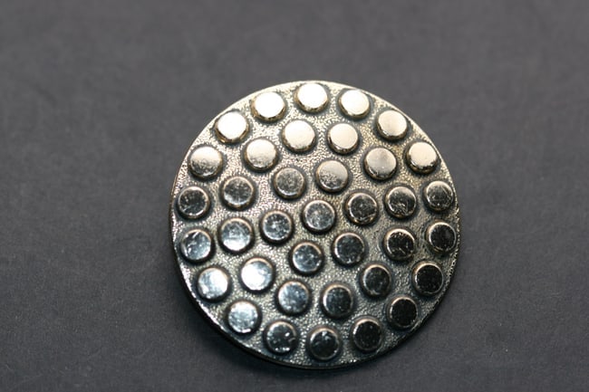 Western Germany Vintage Hammered Dot Scarf Clip Lot 1074: Western Germany Vintage Hammered Dot Scarf Clip signed on the back W.Germany and measures 1 3/8" in diameter