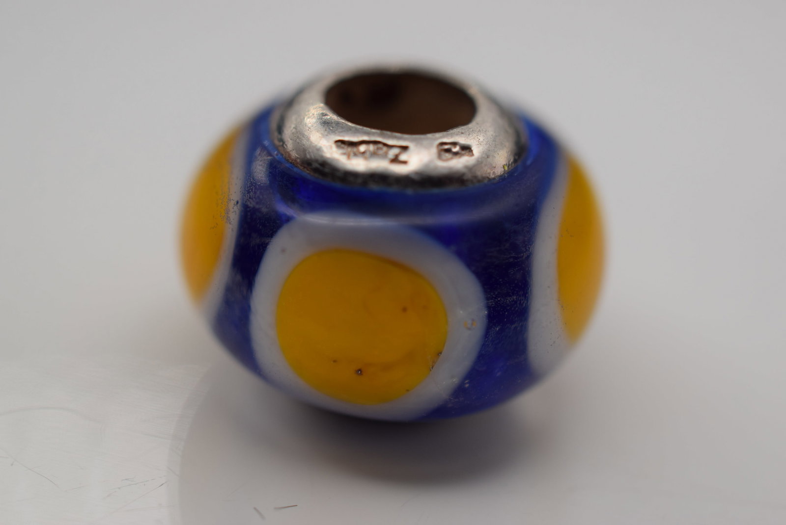 Blown Glass Sterling Charm for Chamilia Pandora Kranz Story Lot HK 1097: Blown Glass Sterling Charm for Chamilia Pandora Kranz Story
