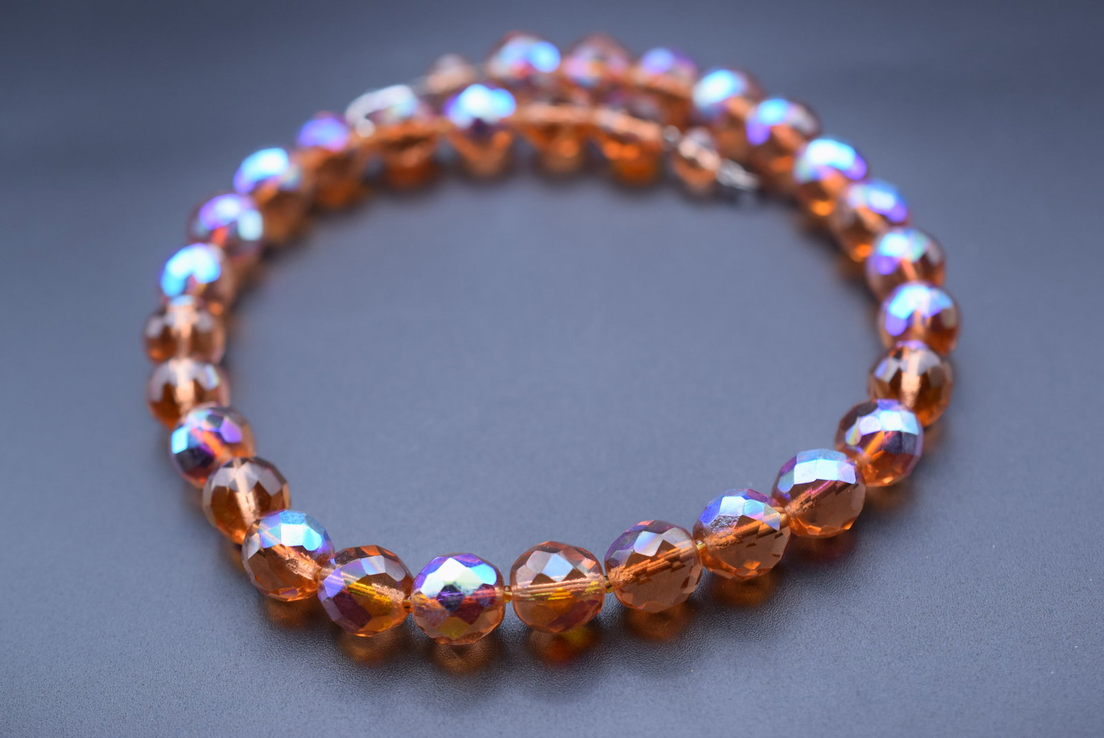 Crystal Vintage Necklace 1940's 12mm beads Lot EH 1154: Crystal Vintage Necklace 1940's 12mm beads measures 16 1/2" long