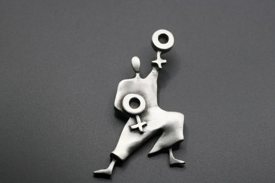 Pewter Etain Massif Made Modernist Lalocute Brooch Pin .Lot#118 (1 of 3)