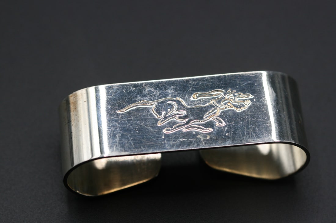 Falstaff Silver Plated Brit Signed Holder Dog Cartoon RARE .Lot#130 (1 of 12)