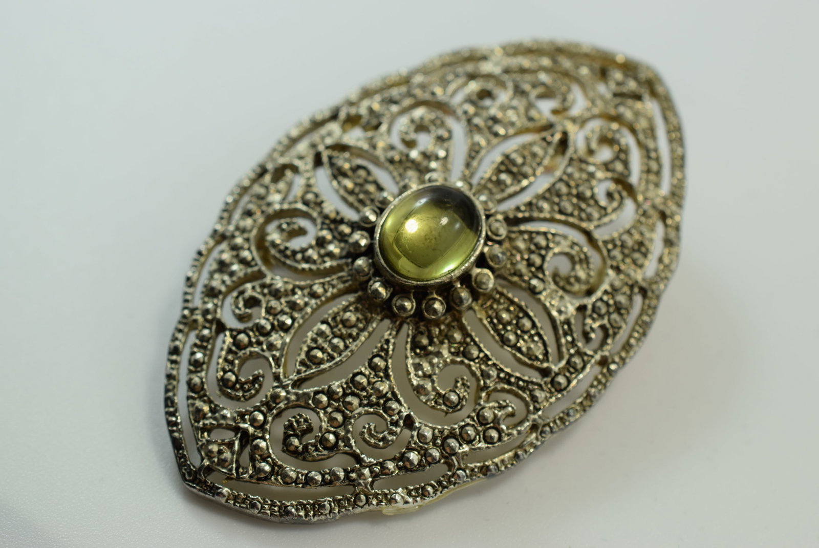 Rhinestone Cabochon Brooch Pin Pendant 2 5/8" Lot IL 147: Rhinestone Cabochon Brooch Pin Pendant 2 5/8"