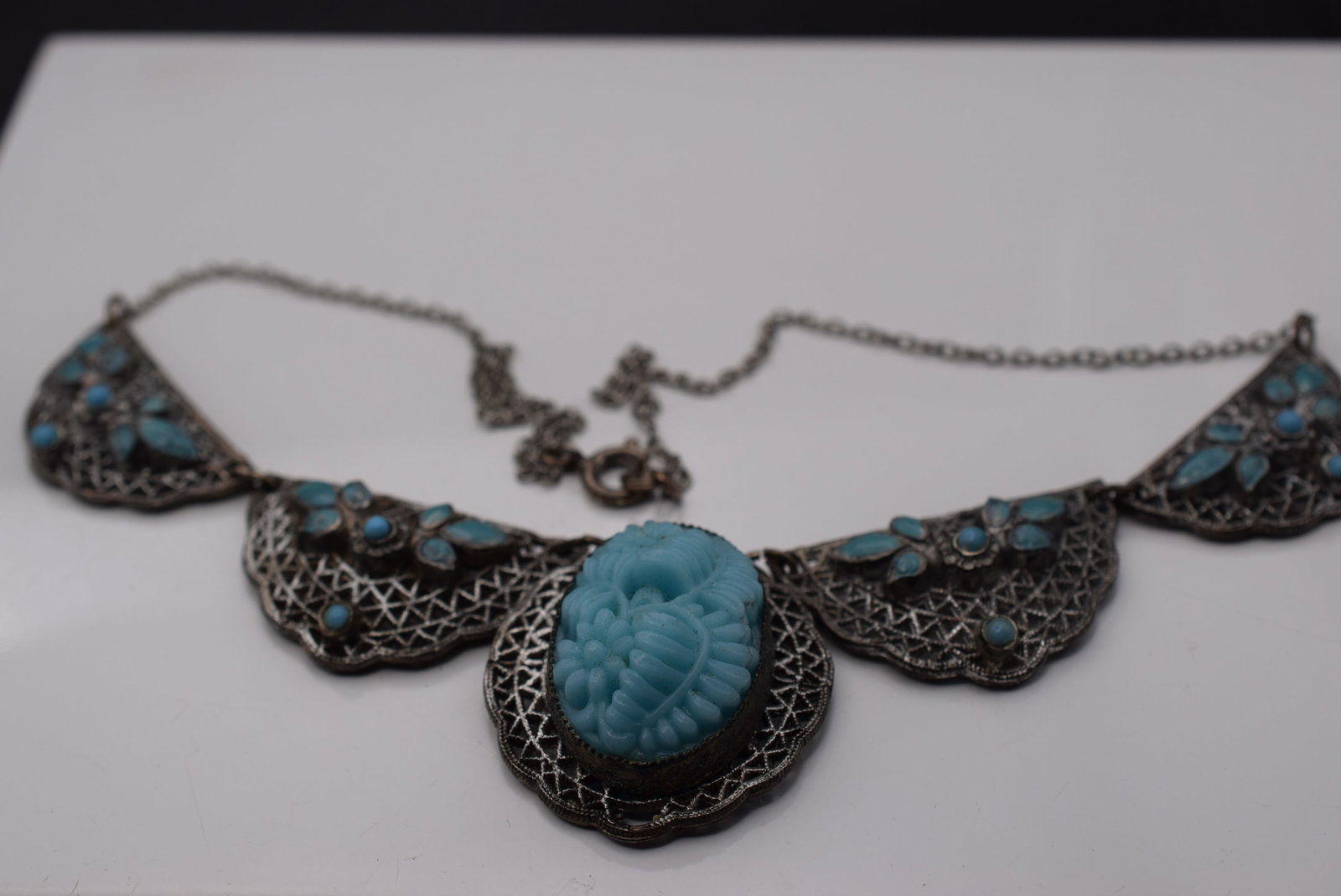 Enamel Filigree Necklace Vintage Lot Fi 197: Enamel Filigree Necklace Vintage