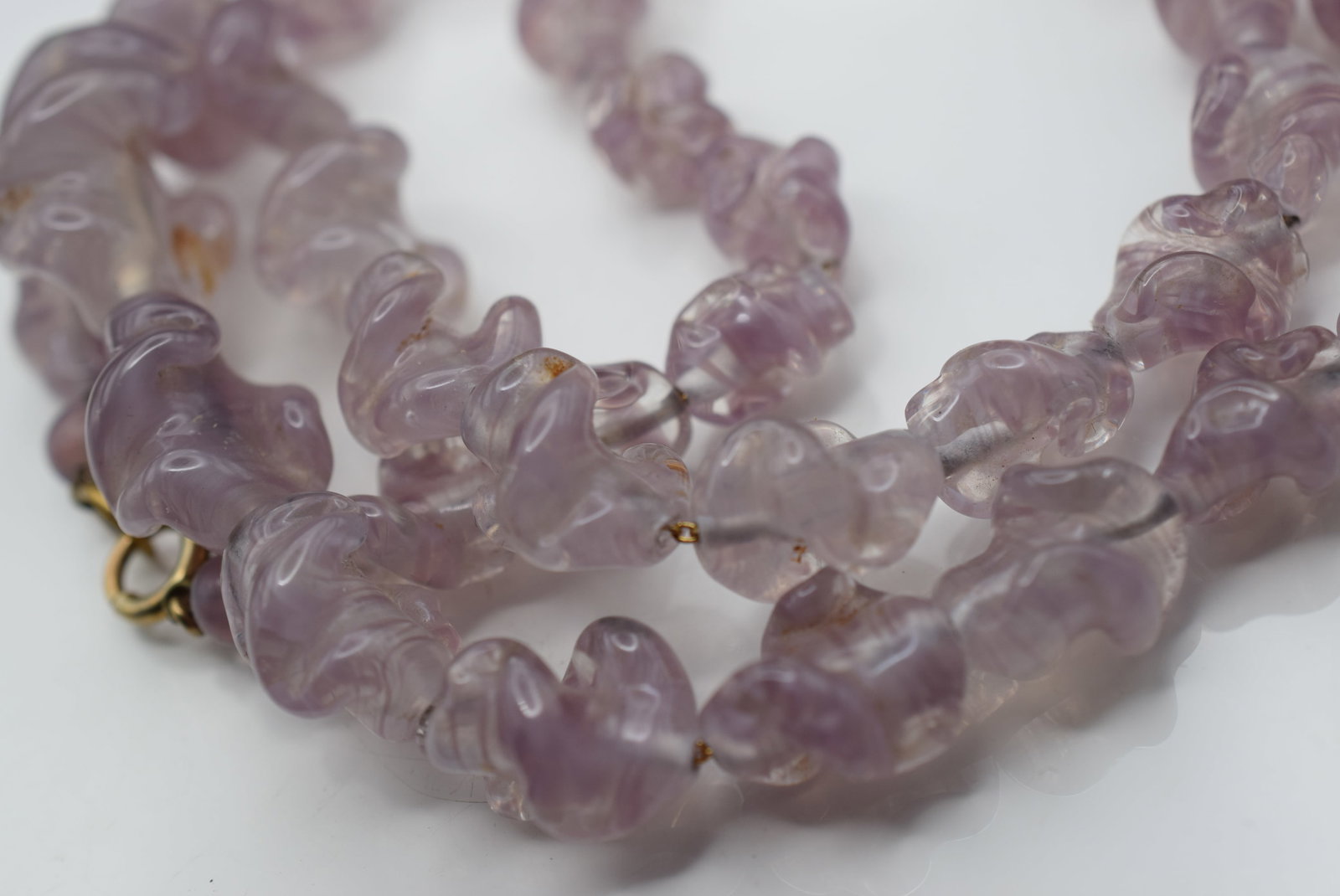 Molded Amethyst Glass Vintage Necklace Old Lot Fi 259 (1 of 3)