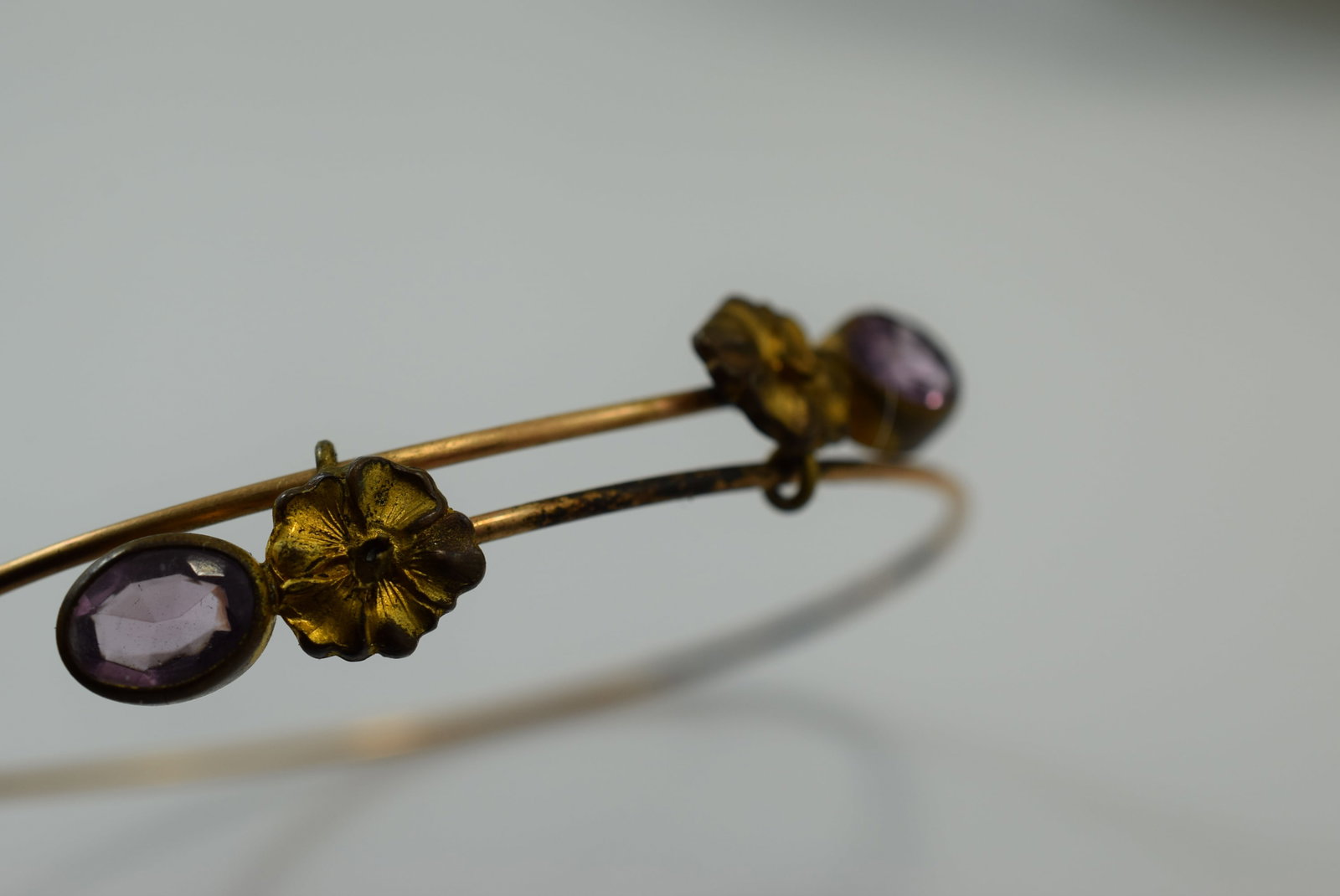 Edwardian Bracelet Amethyst Glass Beauty Lot IL 282: Edwardian Bracelet Amethyst Glass Beauty