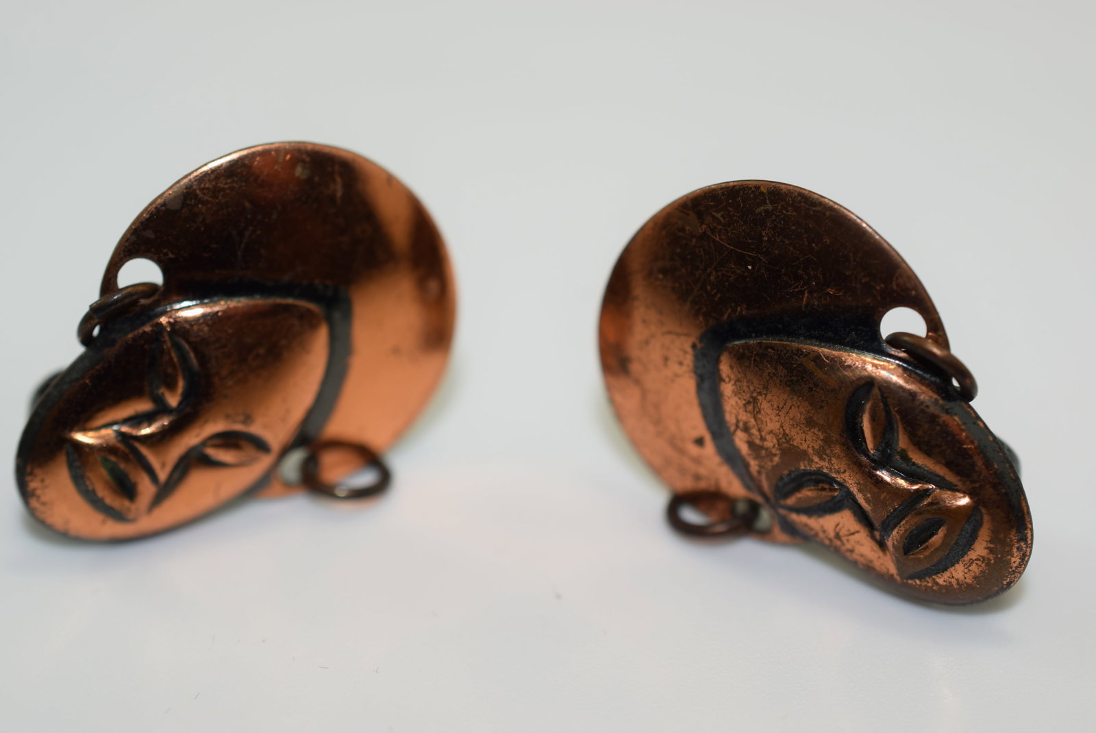 Vintage Clip Faces Earrings 1 1//4" Lot IL 352: Vintage Clip Faces Earrings 1 1//4"