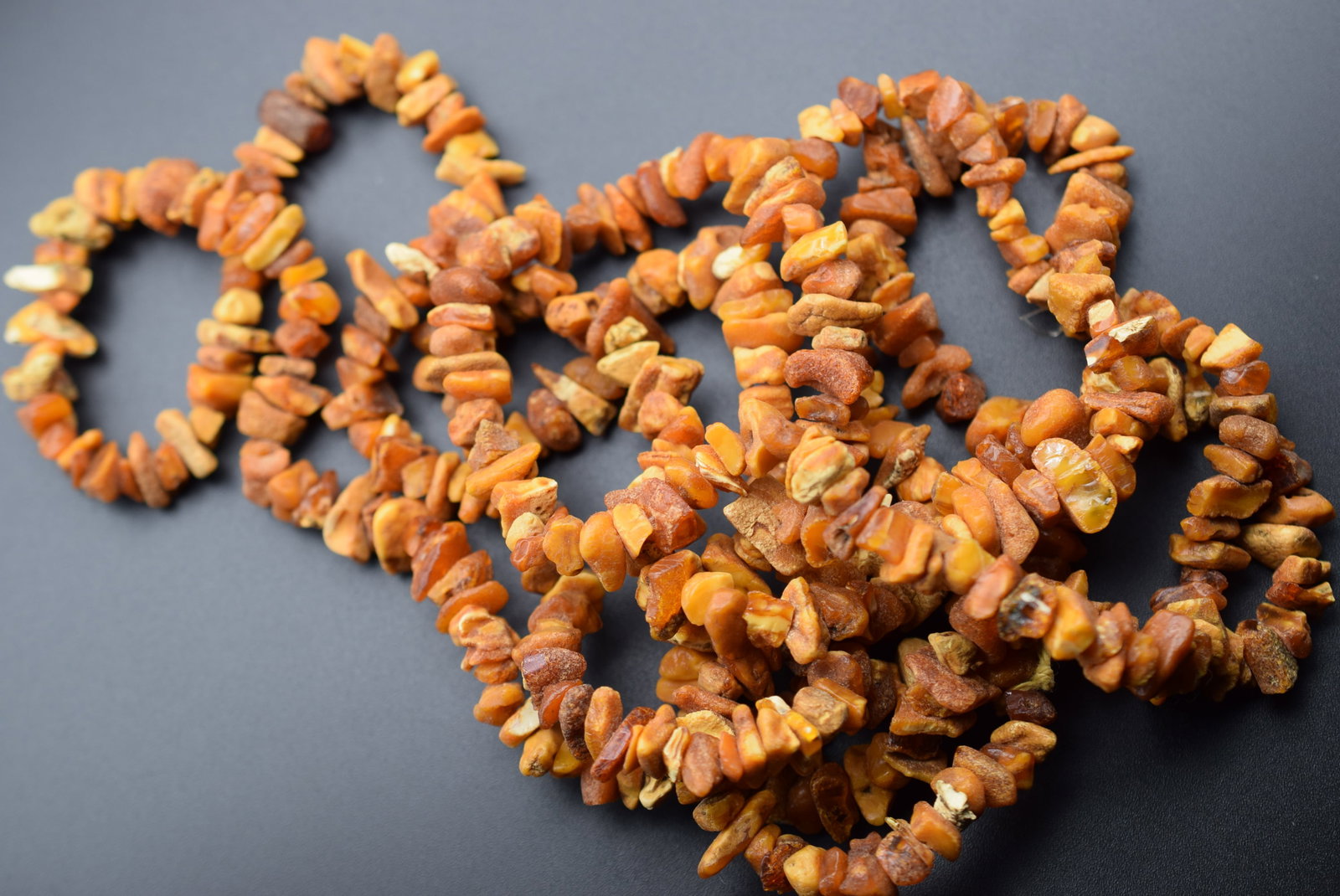 Genuine Amber Necklace Lot#CF 409: Genuine Amber Necklace measures 70" long and weighs 65 grams