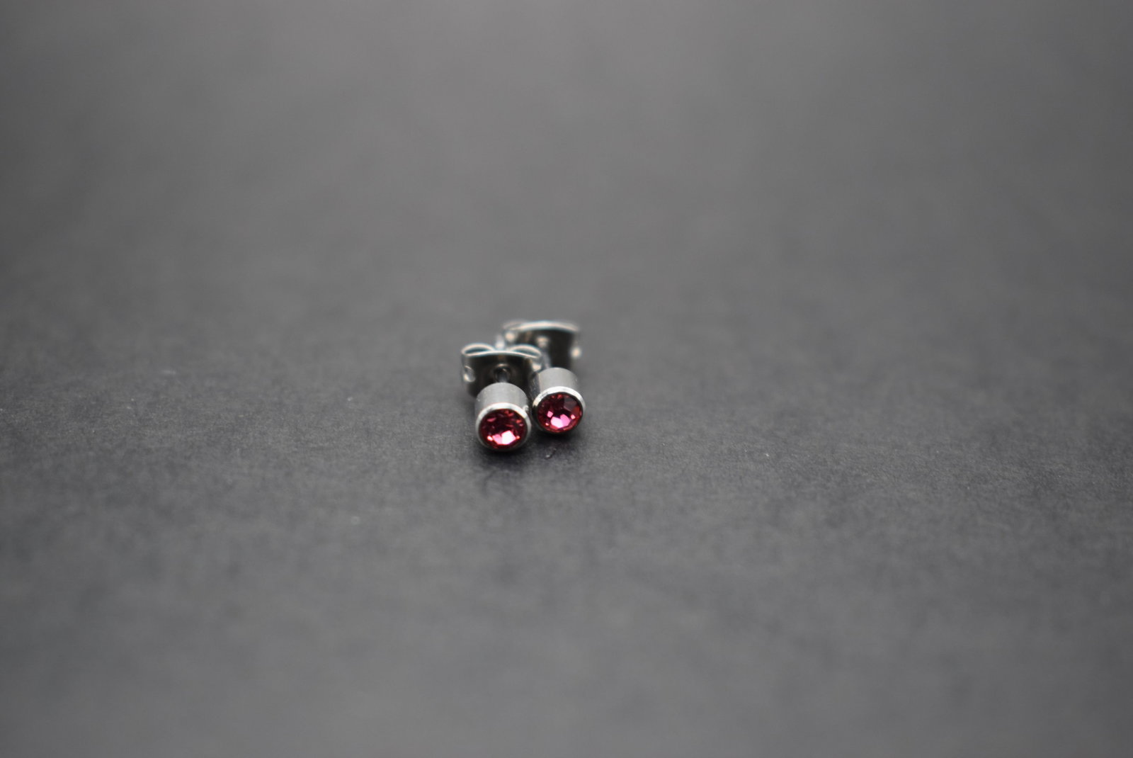 Pink CZ 4mm Stud Pierced Earrings Lot 413: Pink CZ 4mm Stud Pierced Earrings