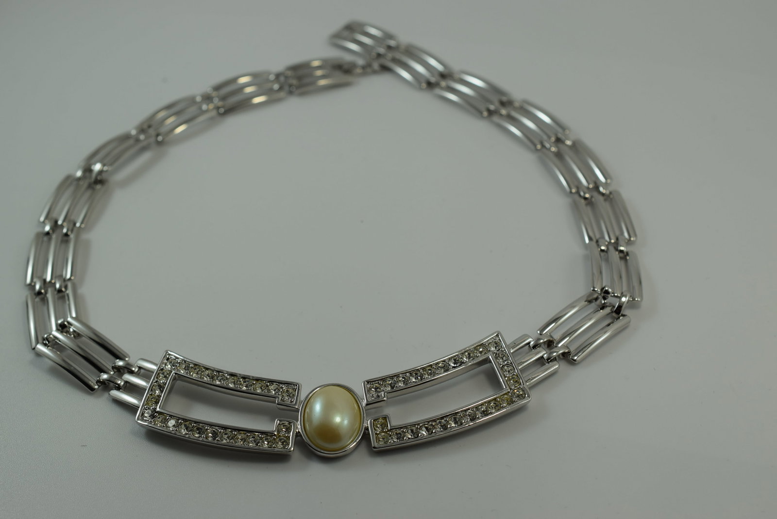 Monet Signed 17" Necklace Rhinestone Lot IL 448 (1 of 3)