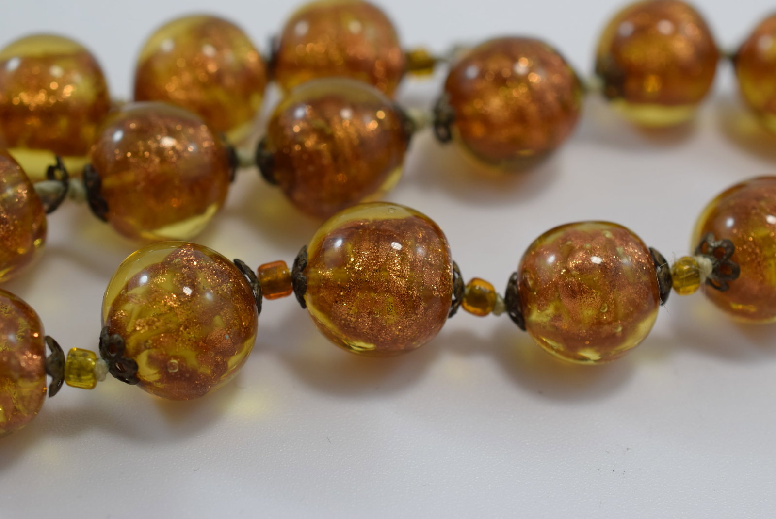 Murano 17" Copperstone Necklace Lot IL 449 (1 of 3)