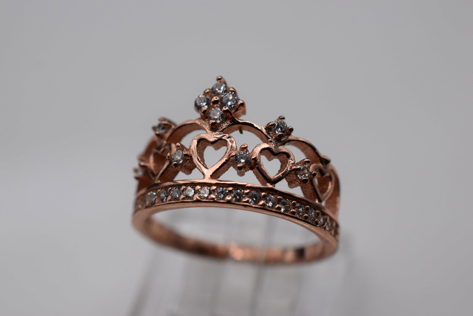 Crown Sterling Silver 925 Vermeil Lovely Ring Size 7 Lot Fi 508: Crown Sterling Silver 925 Vermeil Lovely Ring Size 7