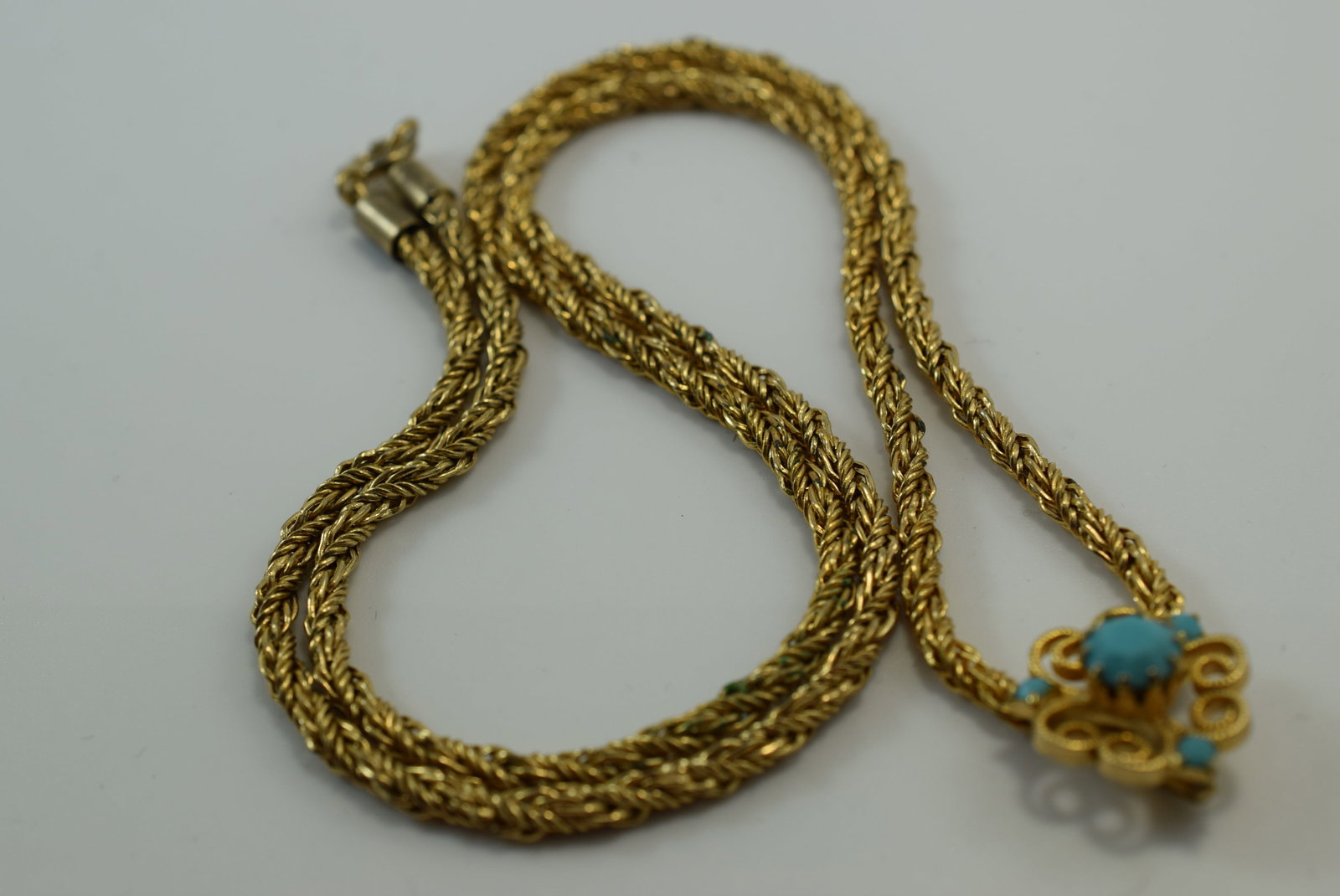 Twisted Rope Chain Necklace with Drop Front Vintage 24" Lot IL 515 (1 of 2)