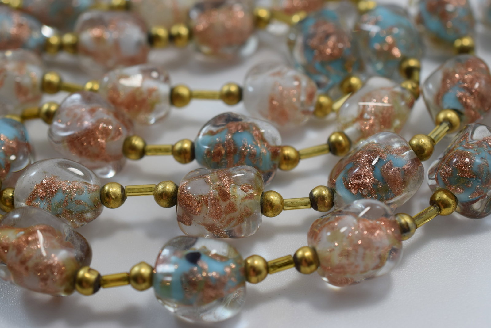Murano Double Strand Necklace 18" long Vintage Lot IL 523 (1 of 4)