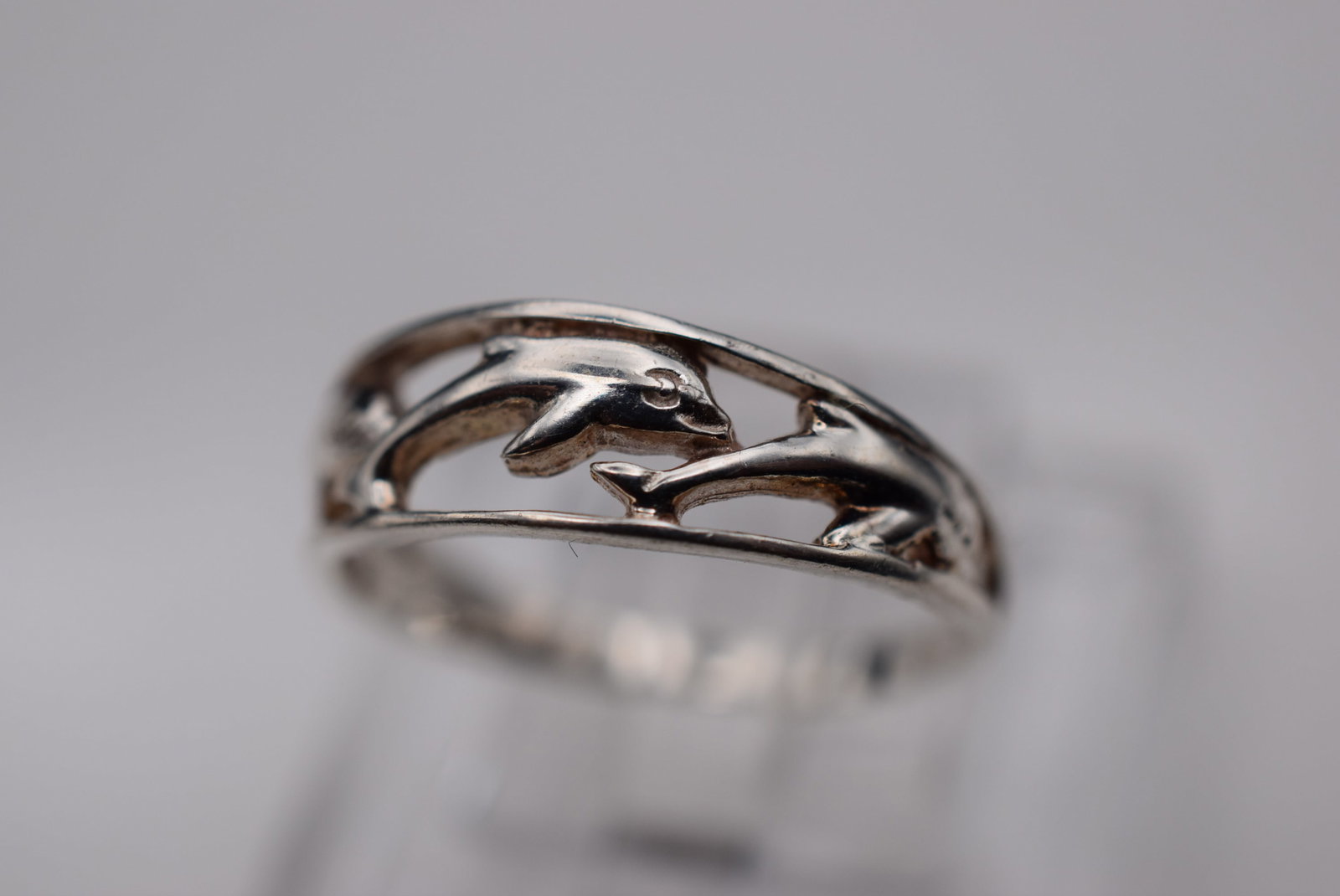 Dolphin Ring Sterling Silver 925 Size 4 Lot Fi 540: Dolphin Ring Sterling Silver 925 Size 4